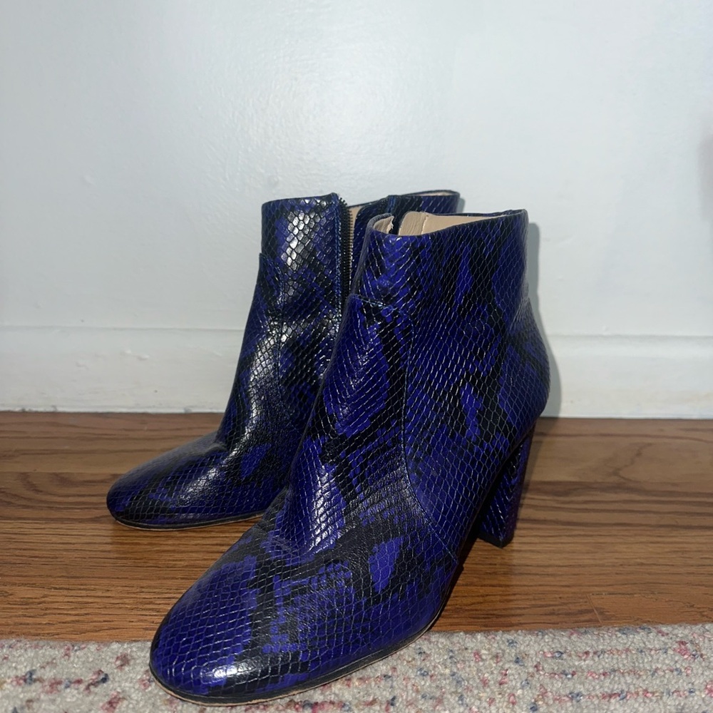 Purple Snakeskin Ankle Boots